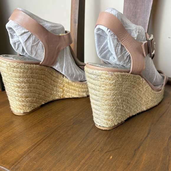 Vince Camuto Tan Leather Wedge Sandals - Picture 6 of 14